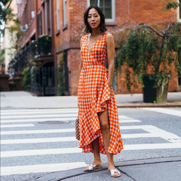 dvf gingham dress